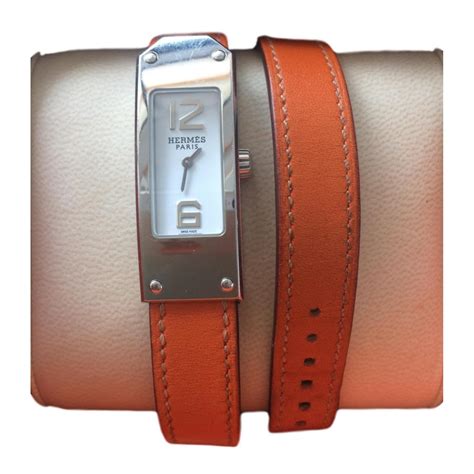 montre hermes orange|Hermes unisex watch.